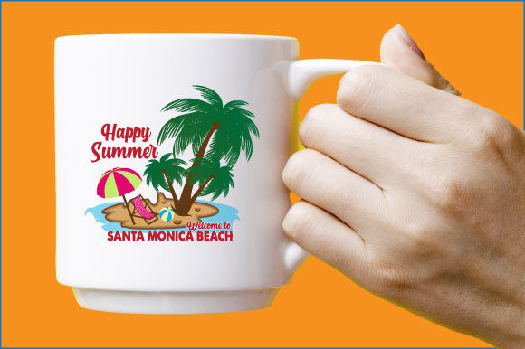 Beach Illustration T-shirt, Mug, Summer