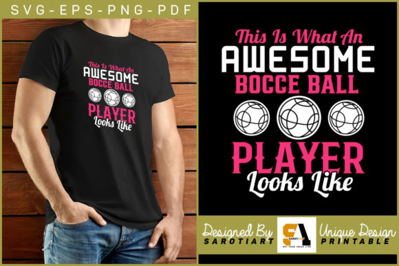 Bocce Ball Player Sublimation T-shirt Graphics and Crafts