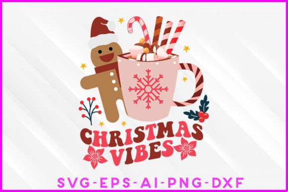 Christmas Vibes Groovy T-shirt Design