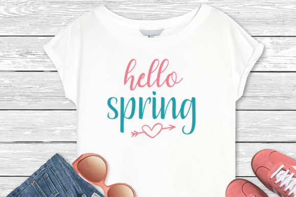 Hello Spring T Shirt Mug Design: Graphics for Crafts and Content