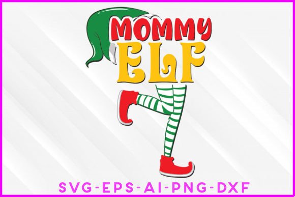 Mommy Elf Christmas T-shirt Design
