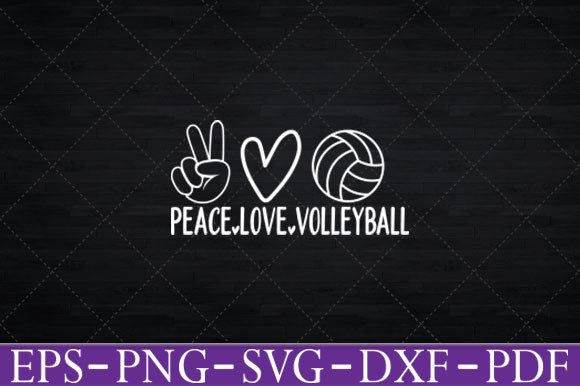 Peace Love Volleyball T-Shirt Funny Svg Graphics