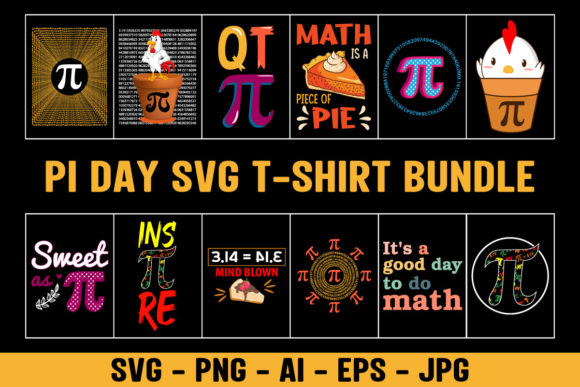Pi Day Svg T-shirt Design Bundle