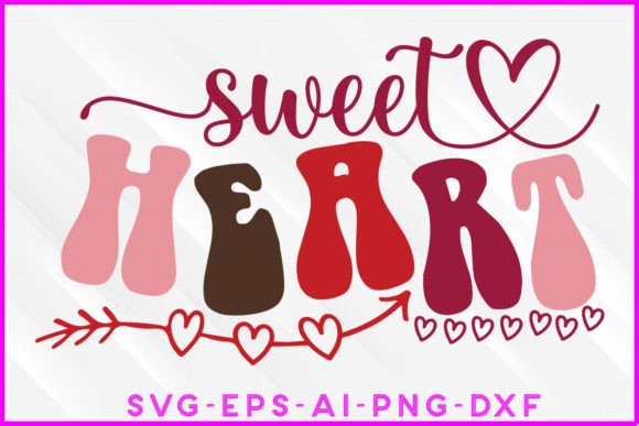 Sweet Heart Valentine Groovy Tee Design: Graphics for Crafts