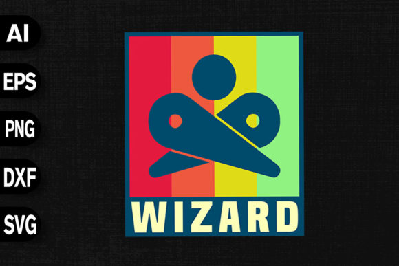 Vintage Retro Pinball Wizard Graphics