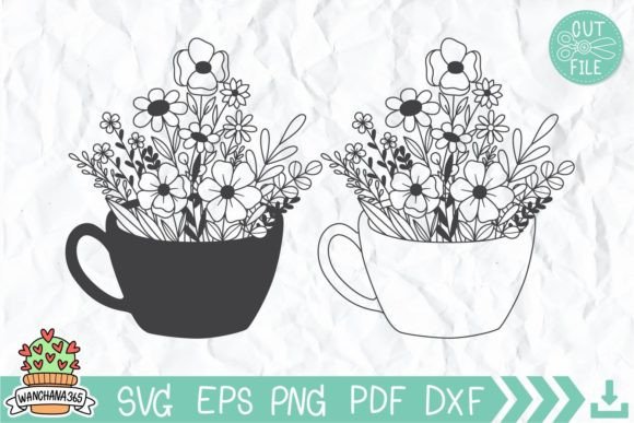 Wildflowers Mug T-shirt Graphics and Crafts